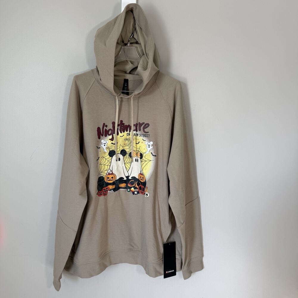 Lululemon City Sweat Pullover Hoodie XXL Tan Nightmare On Main Street Halloween - Picture 2 of 5